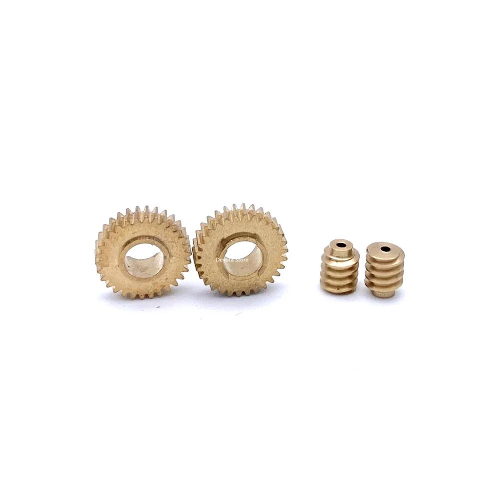 0.3M 30T 4mm Copper Step Worm Gear Wheel 0.3M Worm 0.98mm DIY Model Reducer Accessories