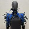 1 pieza Chal de plumas Gothic Punk Capa de plumas Chal de plumas naturales Disfraz de Halloween Cosplay Espectáculo de escenario