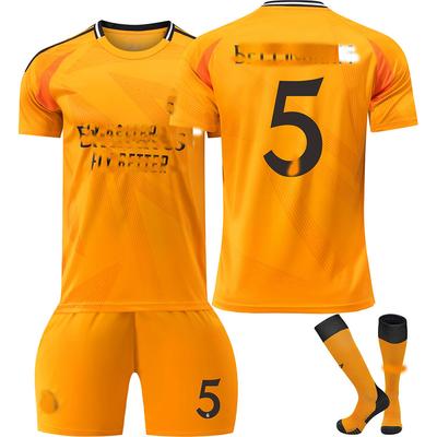 Dospívající Děti Dospělí Fotbalové Sety Sportovní Tréninková Dresová Sada se Štulpnami 24/25 Real Madrid Venkovní #5 Bellingham