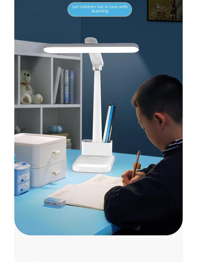 LED Folding Desk Lamp with Eye Protection for Reading, Studying, and Bedrooms; Portable and Rechargeable for Dorms and Bedsides.