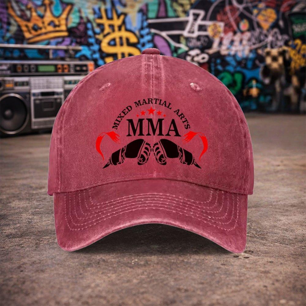 Unisex MMA Vintage Washed Baseball Cap Duckbill Hat with Fighting Print Birthday Gift for Dad or Grandpa Multiple Colors
