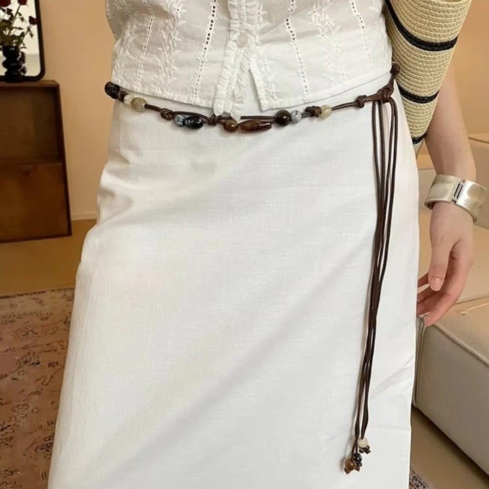 Bohemian Women's Waist Chain Woven Beaded Skirts and Jeans Belt Waist Rope Waist Belt Decoration