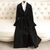 2024 Autumn/Winter Women's Long Double-Faced Wool Coat - Over-the-Knee, Slimming, High-End Wool Blend.