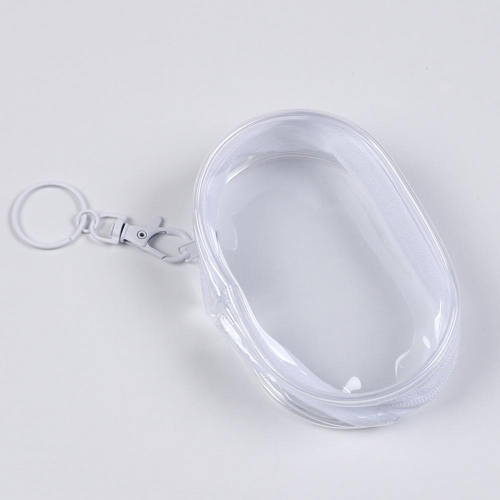 Transparent Mini Zipper Storage Bag Portable Clear Charging Cable Keychain Organizer Bag Waterproof Cosmetic Bag Coin Purse