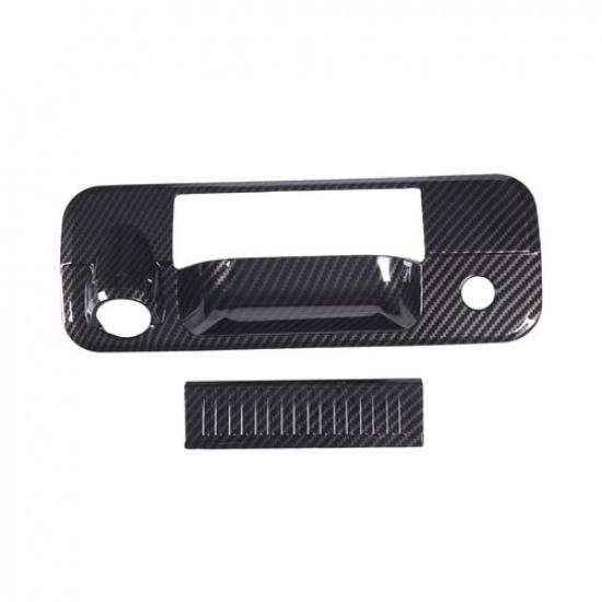 ABS Carbon Look Rear Tailgate Handle Cover Gate Handle Trim For Tundra 2007-2013