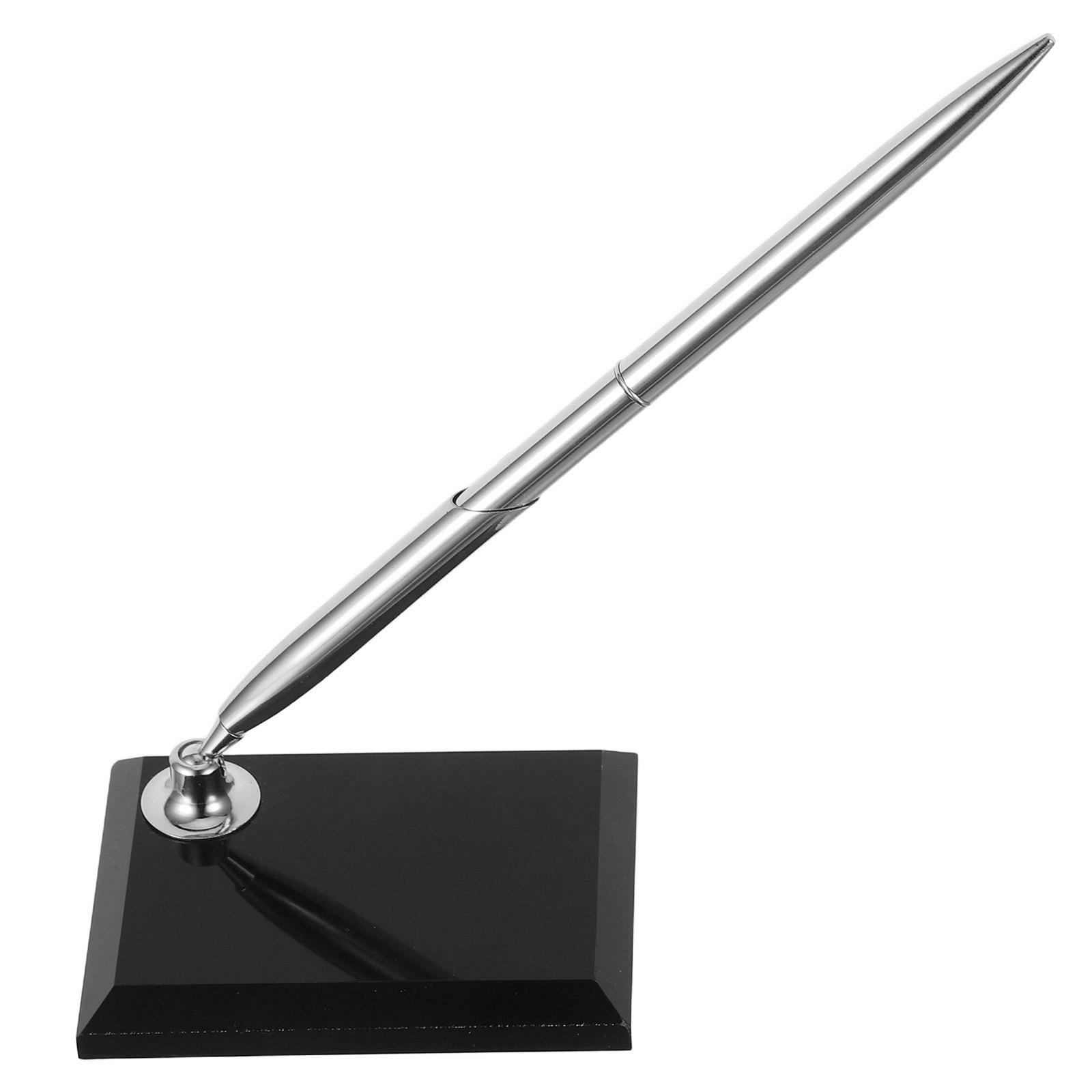 Metal Ballpoint Signing Pen with Acrylic Rectangular Base for Guest Book Signing Reception Desk Wedding Ceremony Graduation China Mainland
