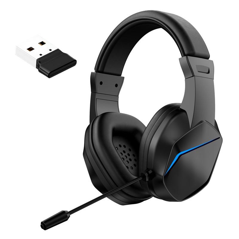2.4G Bluetooth Luminous Gaming Headset with USB Wireless Transmitter - Low Latency Esports Audio.
