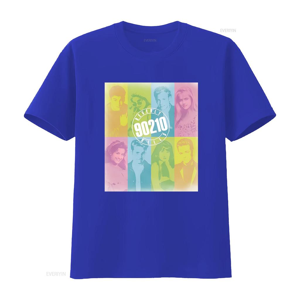 Beverly Hills 90210 Cast Color Block T Shirt for Retro TV Show Fans White vintage Washed Soft Breathable Slightly graphic