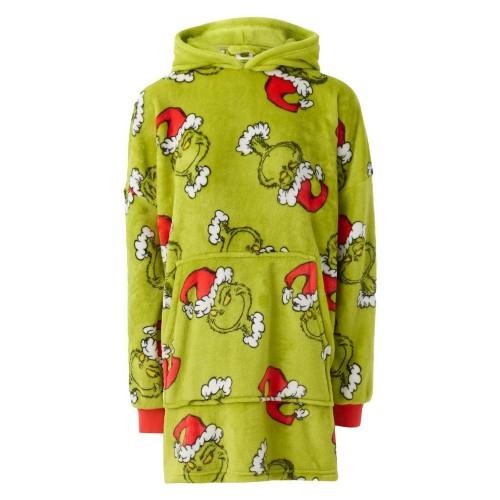 The Grinch Unisex Adult Sherpa Fleece Oversized Christmas Hoodie Blanket