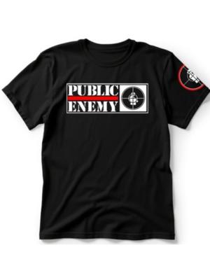 Public Enemy Czarny T-shirt Fight the Power Wygodna Bawełna dla Fanów Muzyki Street Style T-shirt z Krótkim Rękawem Wygodny Krój Męski T-shirt