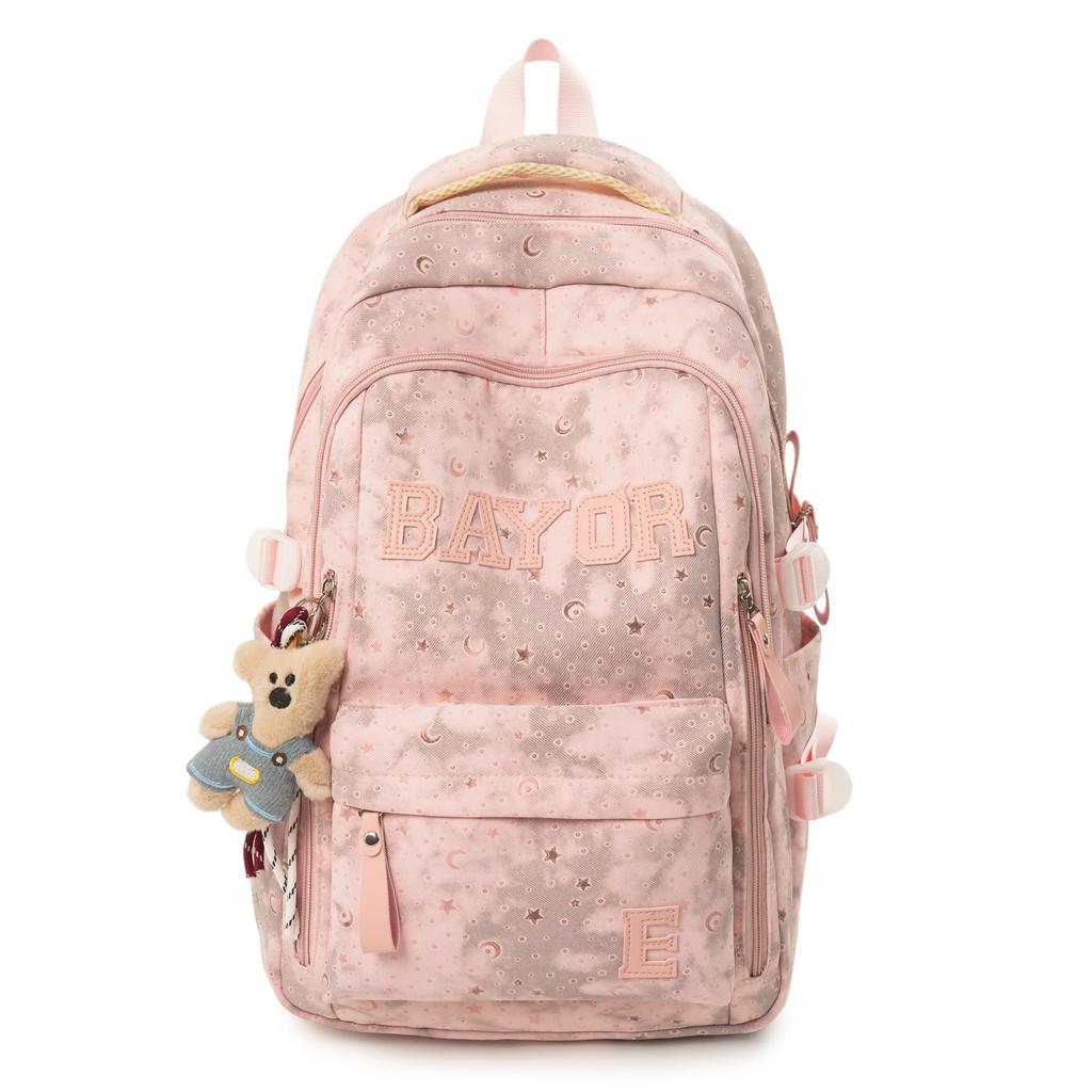 Schoolbag New 1011 High-value Schoolbag Women's High-value Ridge Protection Travel Backpack Simple Large-capacity Backpack