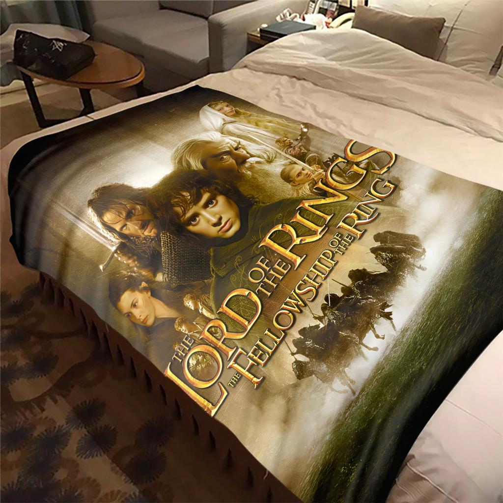 The Lord of the Rings Flannel Blanket Print, Warm Soft for Sofa Bed Chair, Perfect for Travel Picnic -HYQ27