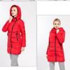 Women Winter Causal Down Cotton Parkas Jacket Coat Middle Long Hooded Stand Collar Zipper Warm Slim Pocket Solid Color