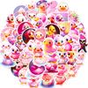 50 Stickers for Dreamy Little Pink Duck Mobile Phone Tablet Personalized DIY Decorative Stickers Repeatedly Paste Waterproof Stickers