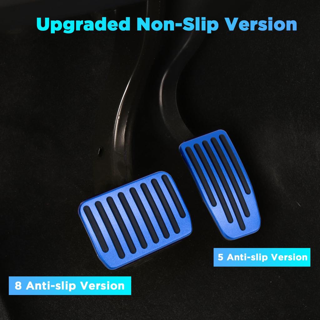 Carwiner Fotpedalsats för Tesla Model 3 och Model Performance Aluminiumpedalskyddstillbehör Y, (Blå)