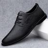 Cowhide casual leather shoes men's formal wear men's shoes work shoes men's breathable green shoes