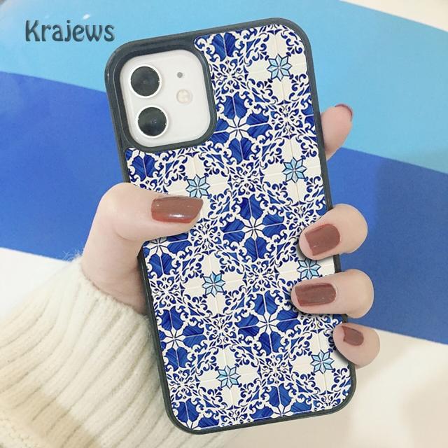 Krajews Ancient Floral Tiles Soft Phone Case Cover For iPhone 17 Air 16 15 14 plus 11 12 13 pro max coque Shell Fundas
