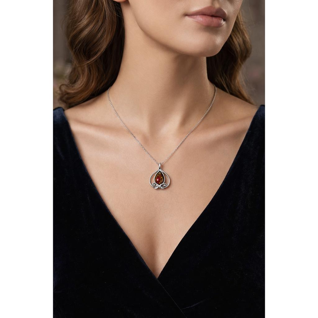 Natural Opal Pendant 44.15 ct Pear Cut Stone Silver Jewelry October Birthstone for Gem Collections