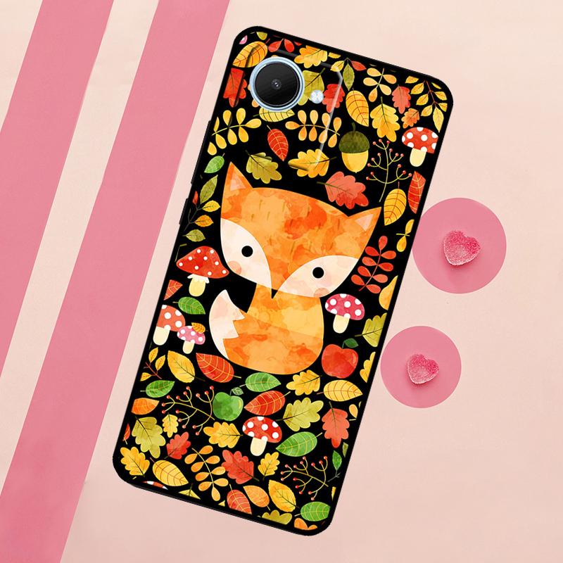 

Autumn Leaves Fall Fox For Realme C67 C75 C63 C61 C71 C55 C51 C65 C53 10 11 12 13 14 15 Pro Plus GT6 GT7 Pro Case Realme 11 Pro Plus