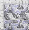 oneOone Cotton Flex Blue Fabric Asian Buddha Dress Material Fabric Print Fabric By The Yard 40 Inch