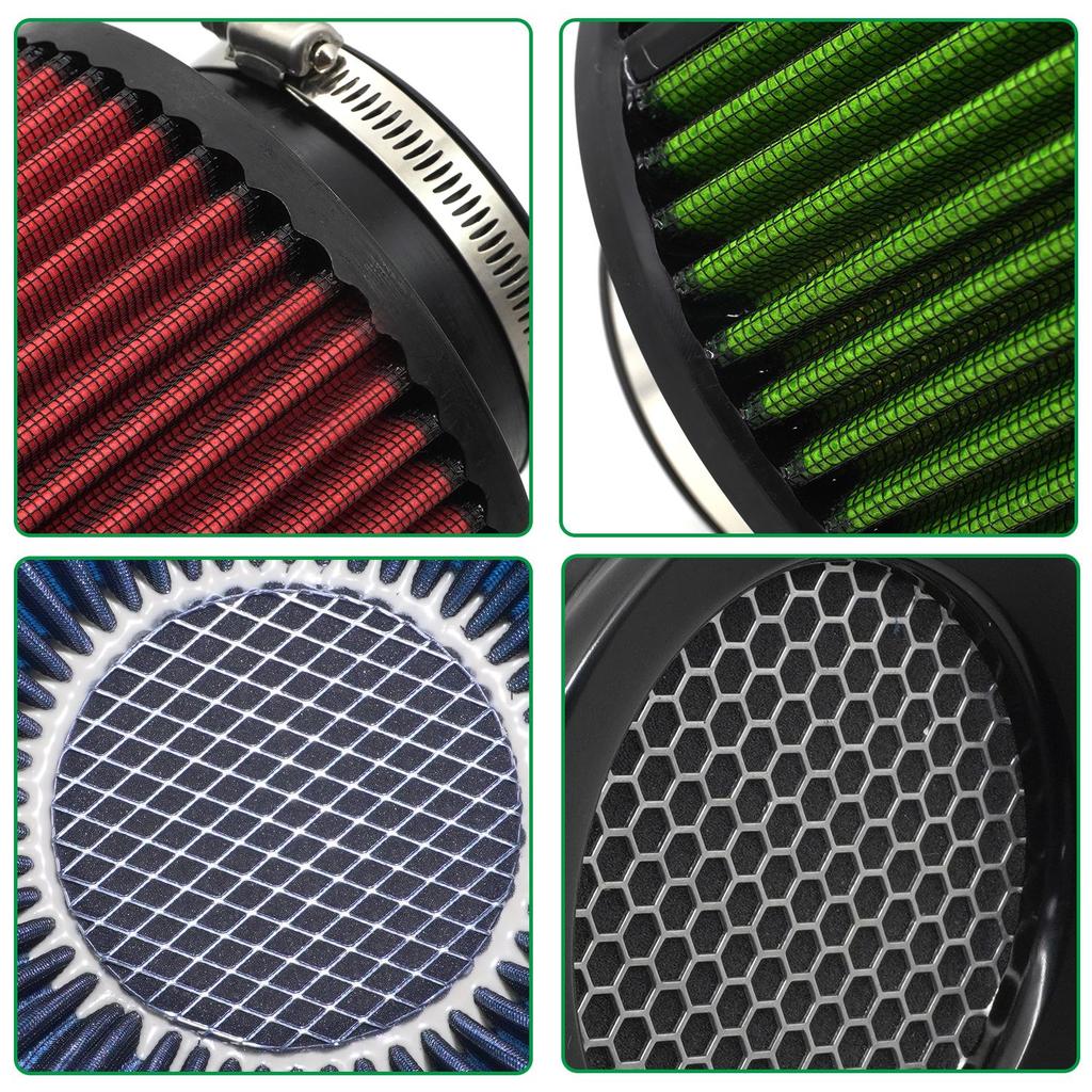 63/76/80MM Cone Air Intake Filter Universal Washable for Car Engine Pipe 2.5/3/3.15inch Sport High Flow Cold Air Intake Filter