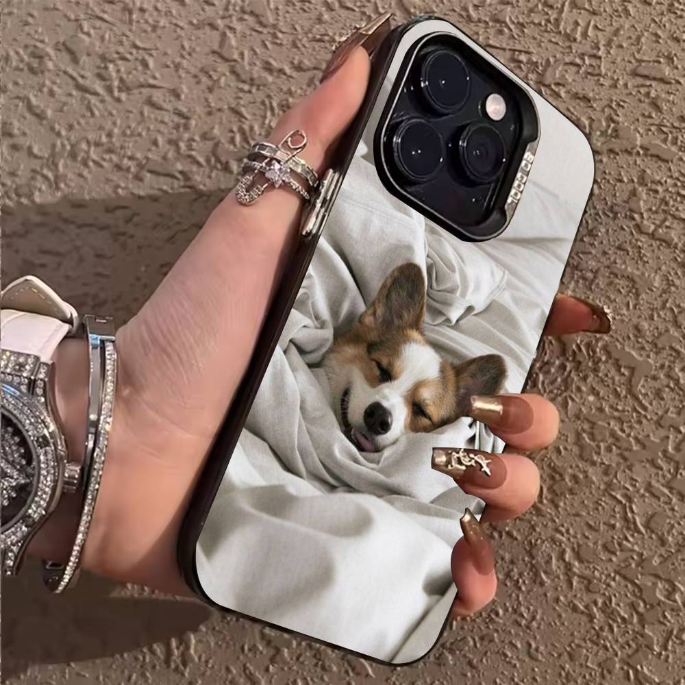 Süße Corgi Handyhülle Für iPhone 17,16,15,14,13,12,11,Pro,Max,Plus Weiche Schwarze Hülle