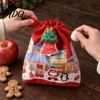 Portable Gift Bag Christmas Drawstring with Handle Reusable Canvas for Party Pouches Present Xmas Candy Goodie Treat Pouch Holiday Bags
