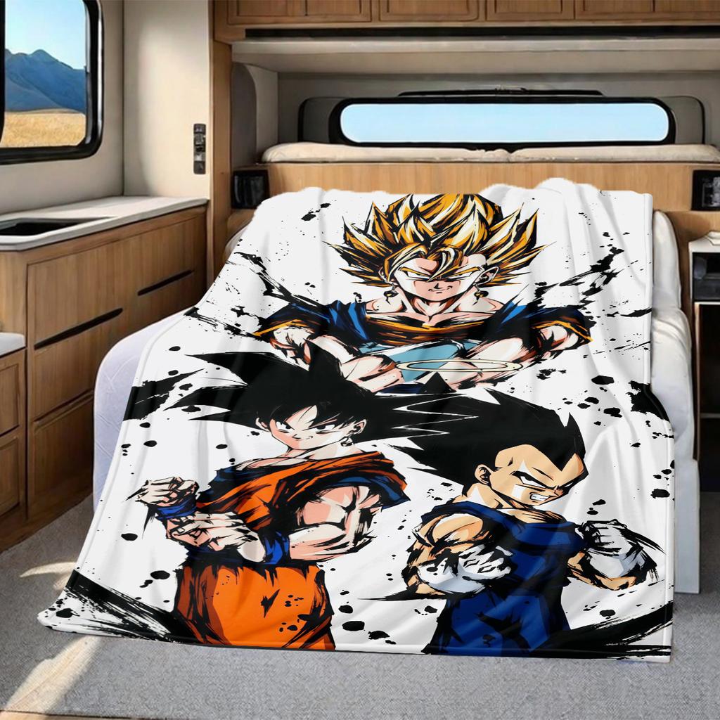 1PC DRAGON BALL Print Flannel Blanket, High Quality All Seasons, Home Decor, Warmth and Comfort, Perfect for Christmas Gifts