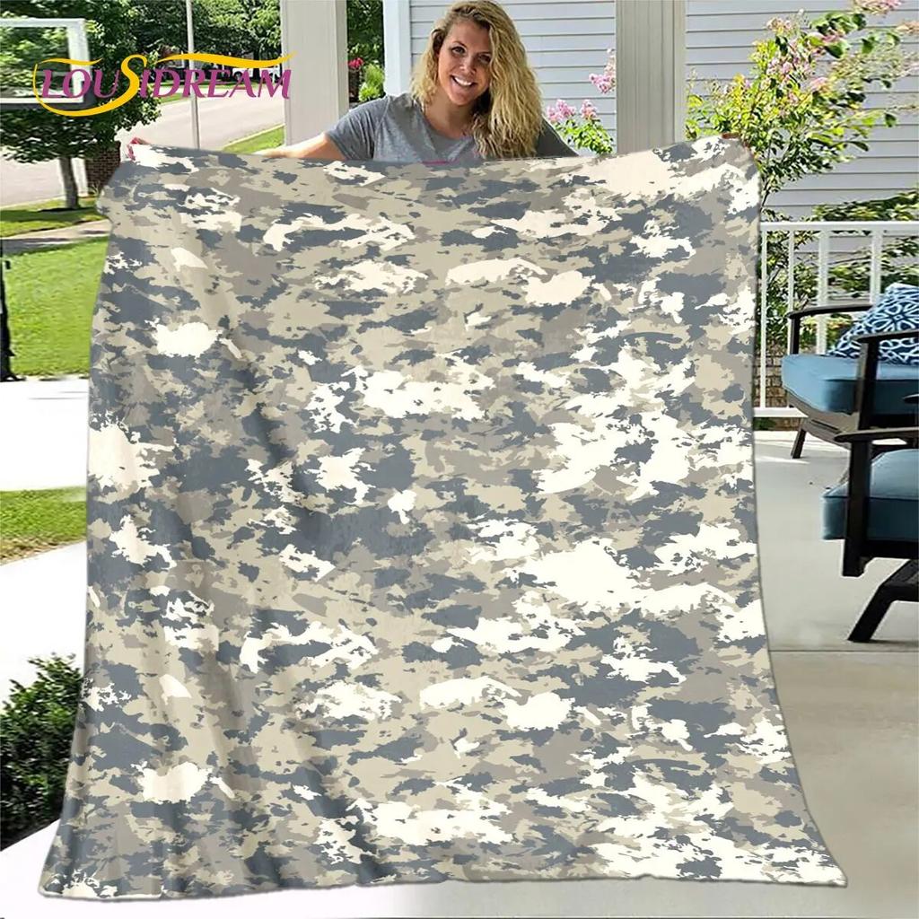 3D Colorful Camo Camouflage Blanket,Flannel Blanket Throw Blanket