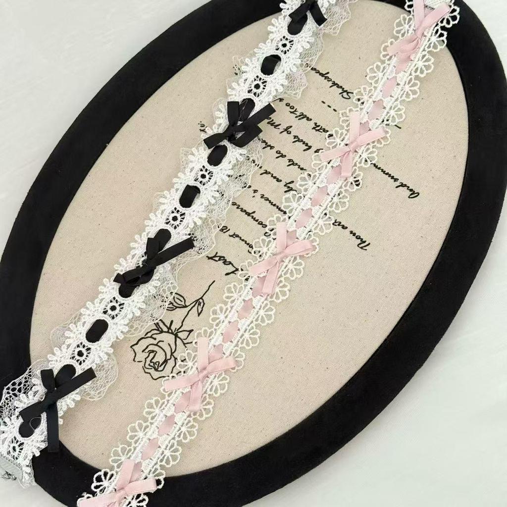 Lace Mesh Bow Lolita Choker Necklace for Women