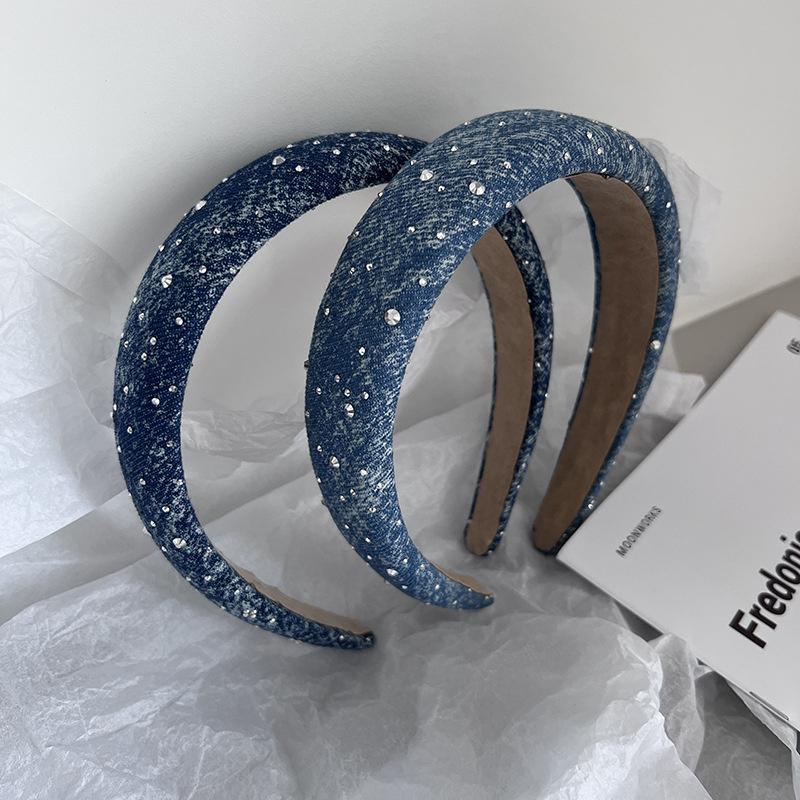 Fashion Women's Denim Headband with Sponge Padding for Lady Girls Hair Hoop Accessories