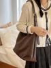 2025 Women's Large Capacity Korean Style Soft Leather Shoulder Bag - Retro, Simple, Crossbody, Underarm Mother-Child Bag.