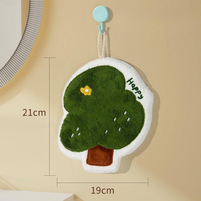

Cute Christmas Tree Hand Towel Thickened Hanging Design Handkerchief Towel Kitchen Rag Small Square Towel 26x19cm Rag