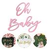Oh Baby Dřevěná cedule Oh Baby Sign Výřez pro Gender Reveal Párty Dekorace do školky