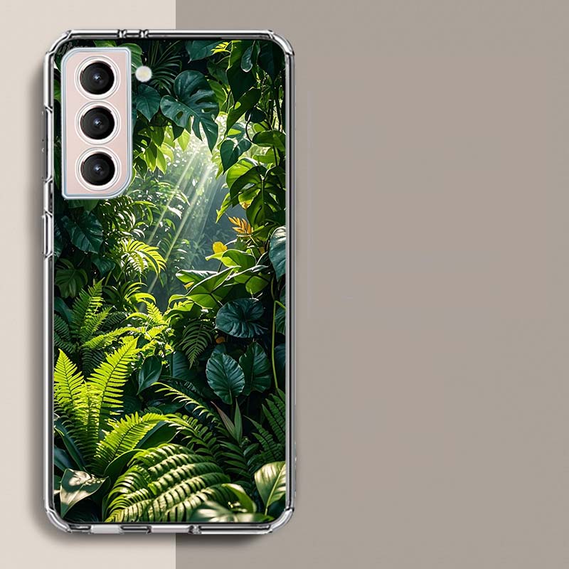 Botanical Background Phone Case For Samsung Galaxy S25 Edge S24 S23 FE S21 S20 S10 Plus S22 S26 Ultra Cover Clear Cases TPU Capa