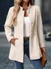 Women's Casual Turtleneck Long Woolen Coat Foreign Trade Autumn and Winter New Coat