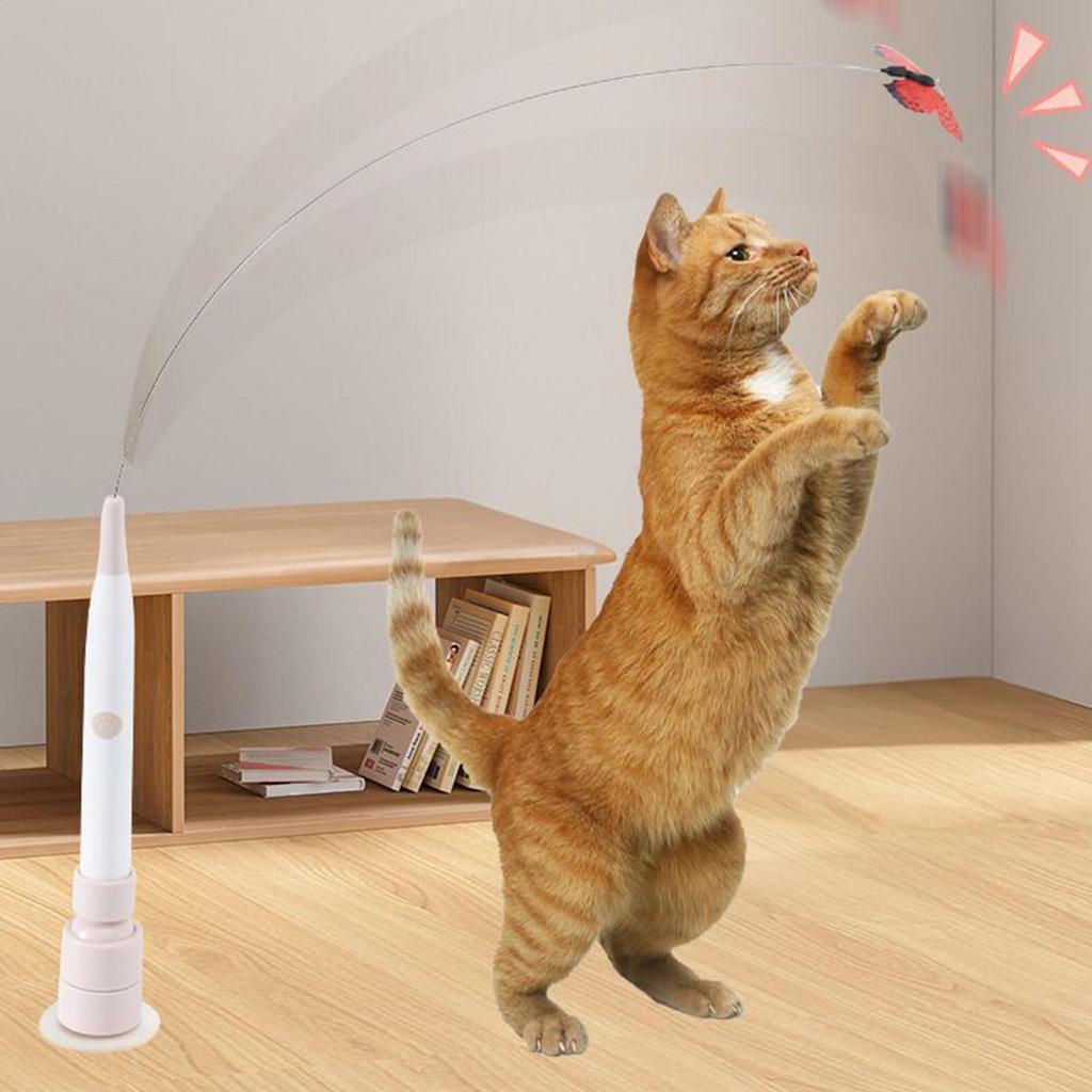 Cat Interactive Toys Suction Cup Smart Interactive Moving Cat Toys Teaser Wand For Small Medium Kitten Home Apartment Play