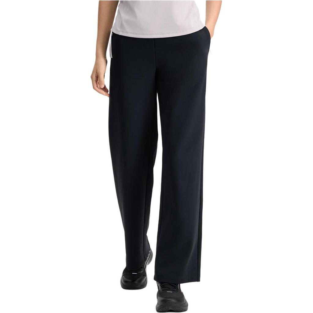 Fila Fashion Simple Versatile Knitted Straight Leg Casual Pants Women Bottoms Deep-Black A11W511612FBK
