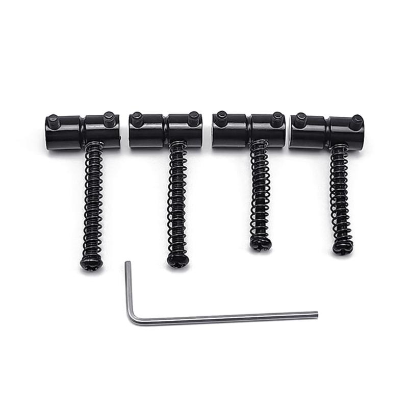 Bass Bridge String Saddle Plate Block Instrument Bass Electric Guitar Replacement Accessories Spring Screws with Wrench