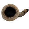 Women's Striped Raccoon Tail Faux Fur Hat - Fluffy, Warm, Ear Protection for Autumn/Winter