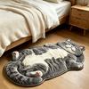 Tappetino per Pavimento Silicoflora con Visione Gatto 3D, Tappetino per Pavimento Bagno di Casa, Tappetino per Piedi Assorbente d'Acqua ad Asciugatura Rapida, Tappetino da Bagno Facile da Pulire