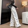 Dog Footprints White Yamamoto Pants Women's Pants Summer Thin New High-waist Lazy Casual Ice Silk Wide-leg Pants