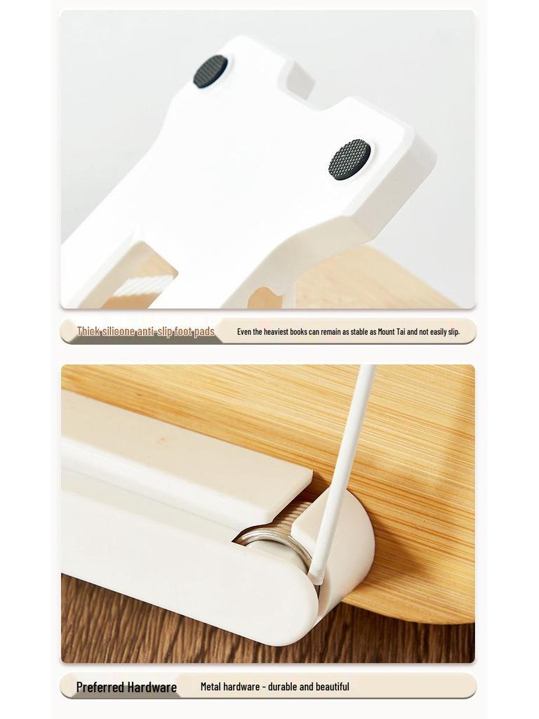 Children's Adjustable Reading Stand - Solid Wood Foldable Book Holder with Height Adjustment