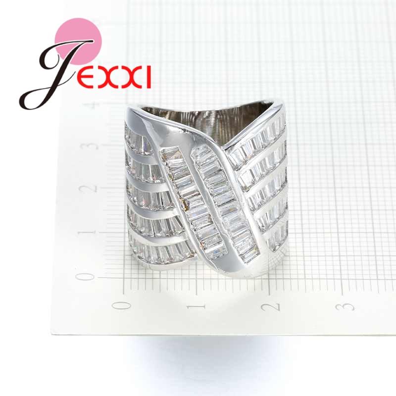 Hot Cubic Zircon Party Ring For Women Fashion 925 Sterling Silver Wedding Rings Jewelry Anillos Bague Femme Accessory