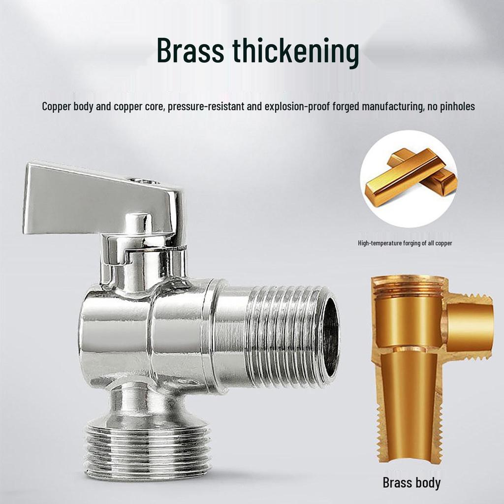 All-Copper High-Flow Hot & Cold Water Switch for Appliances (4-6 Minute Angle Valve).