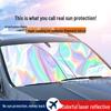 Foldable Titanium Silver Car Sun Shade - Laser-Style Heat Insulation & Sun Protection