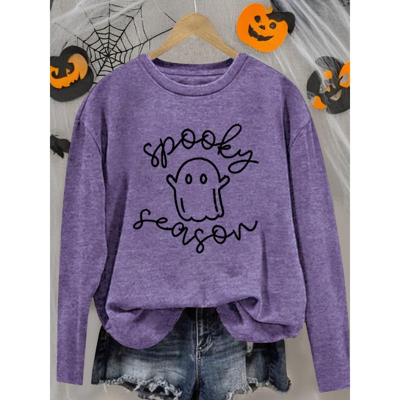 Women's Printed Graphic Round Neck Women's Fashion Long Sleeve T-Shirt