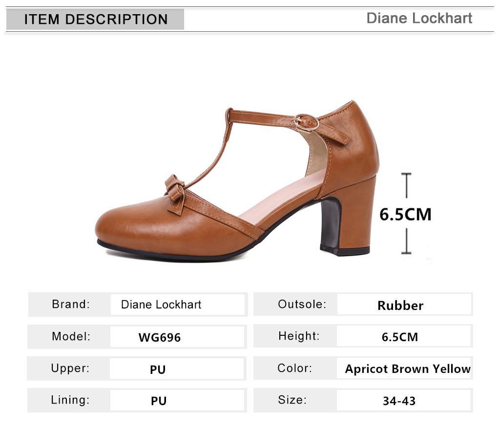 Fashion 2025 Women High Heels Spring Mary Jane Low High-heeled Shoes Ladies Buckle Round Head Shoes Brown Yellow Apricot Large Size34-43