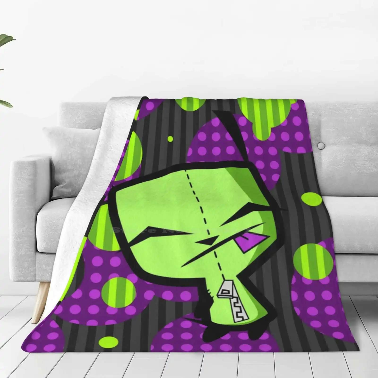 Happy Gir From Invader Zim Fanart Blanket Soft Warm Travel Portable Blanket Invader Zim Fan Art Gir Happy Dance 100cmx150cm