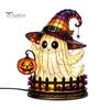 Whimsical Home Accents Gothic Witch Hat Night Light, Warm Glow Acrylic Halloween Decorative Lamp, Vintage Creative Props Spooky Decor for Mantel Shelf